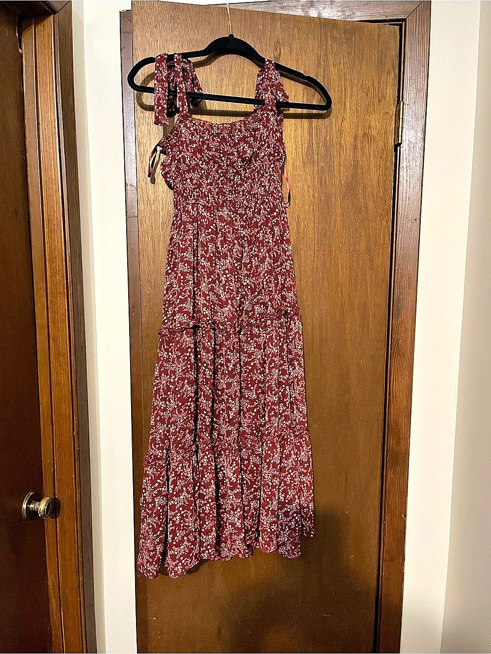 Floral Maxi Dress in Red Like New